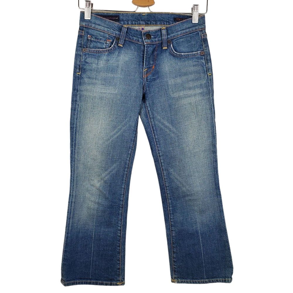 Citizens of Humanity Kelly #063 Low Waist Cropped Stretch Denim Blue Jeans Sz 24